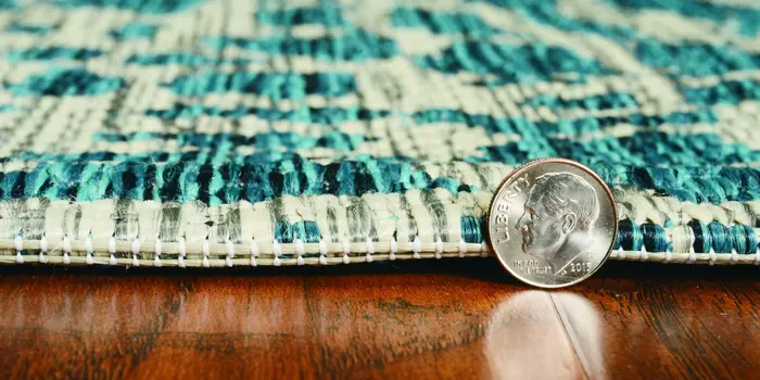 5' X 8' Teal Blue Abstract Indoor Outdoor Area Rug
