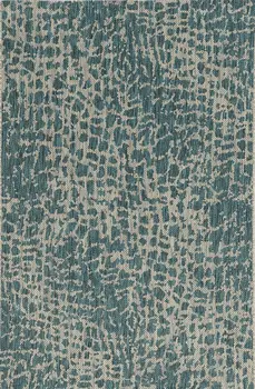 5' X 8' Teal Blue Abstract Indoor Outdoor Area Rug