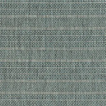 8' X 11' Teal And Beige Geometric Area Rug