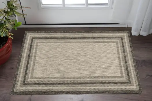 3' X 5' Grey Polypropylene Area Rug