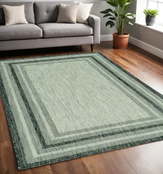 5' X 8'  Grey Bordered Area Rug