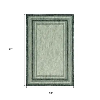 5' X 8'  Grey Bordered Area Rug