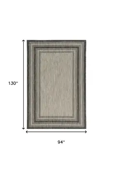 8' X 11' Gray Striped Indoor Outdoor Area Rug