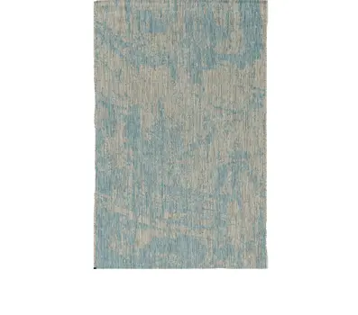 3' X 5' Teal Blue Abstract Indoor Outdoor Area Rug
