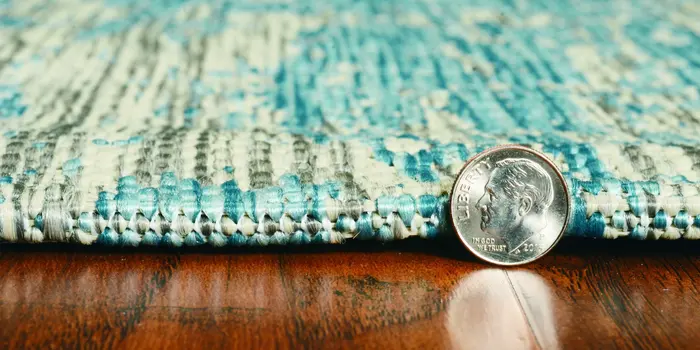 5' X 8' Teal Blue Abstract Indoor Outdoor Area Rug