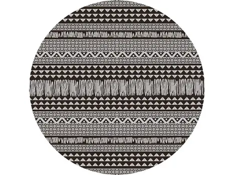 8' Charcoal Southwestern Indoor Outdoor Area Rug