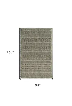 8' X 11' Brown And Ivory Geometric Area Rug