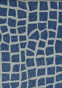 8' Blue And Gray Abstract Indoor Outdoor Area Rug