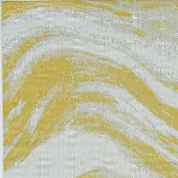 3' X 5' Gold and Ivory Abstract Area Rug