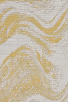 8' Gold And Ivory Abstract Indoor Outdoor Area Rug