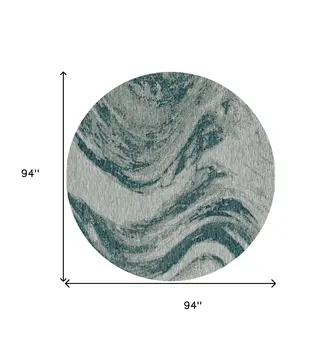 8' Gray Abstract Indoor Outdoor Area Rug