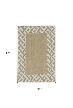3' X 4' Natural Geometric Area Rug