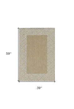 3' X 5' Natural Geometric Area Rug
