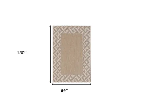 8' X 11' Natural And Beige Geometric Area Rug