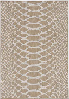 8' X 11' Ivory Abstract Indoor Outdoor Area Rug