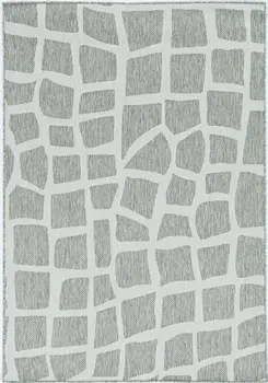 3' X 5' Gray and Ivory Cobblestone Area Rug
