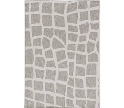 3' X 5' Gray and Ivory Cobblestone Area Rug