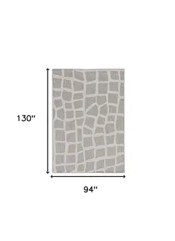 8' X 11' Ivory And Gold Abstract Area Rug