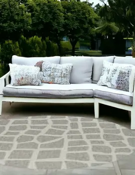 8' Gray Abstract Indoor Outdoor Area Rug