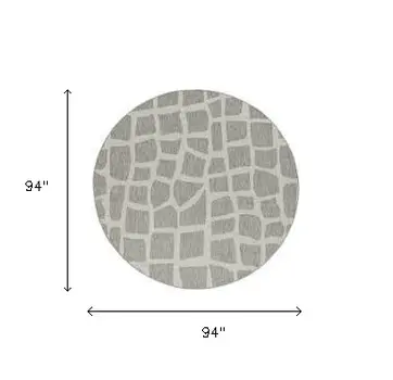 8' Gray Abstract Indoor Outdoor Area Rug