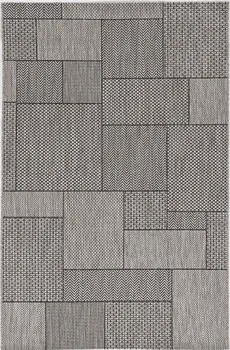 8' X 11' Gray Southwestern Indoor Outdoor Area Rug