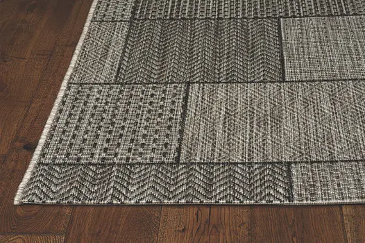 8' X 11' Gray Southwestern Indoor Outdoor Area Rug