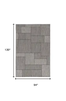 8' X 11' Gray Southwestern Indoor Outdoor Area Rug
