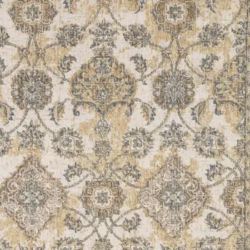 2' X 3' Ivory Wool Floral Vines Area Rug