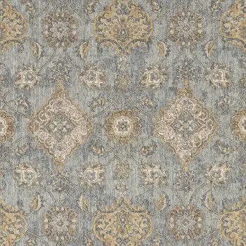 2' X 3' Sage Green Wool Floral Distressed Area Rug