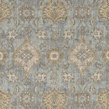 5' X 8' Sage Orange And Gray Wool Floral Distressed Area Rug