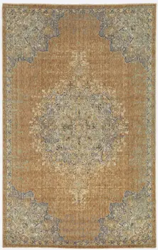 3' X 5' Coffee Brown Machine Woven Floral Medallion Indoor Area Rug