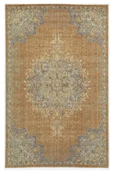 9' X 13' Brown And Gray Wool Medallion Area Rug