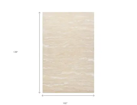 9' X 12' Ivory And Tan Abstract Hand Tufted Area Rug