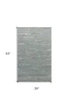 3' X 5' Slate Gray And Ivory Abstract Hand Tufted Area Rug