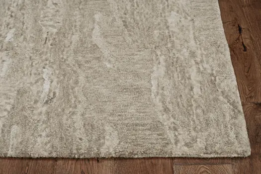 5' X 7' Sand And Gray Abstract Hand Tufted Area Rug