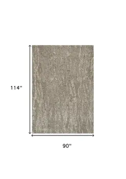 8' X 10' Sand And Gray Abstract Hand Tufted Area Rug