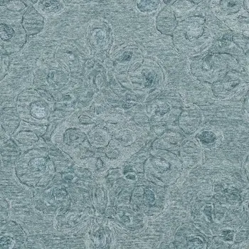 3' X 5' Blue And White Floral Hand Tufted Area Rug