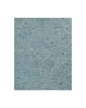 3' X 5' Blue And White Floral Hand Tufted Area Rug