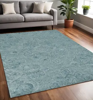 5' X 7' Seafoam Wool Hand Tufted Area Rug