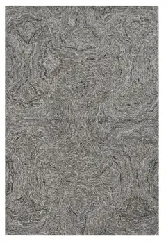 3' X 5' Gray And Dark Gray Abstract Hand Tufted Area Rug