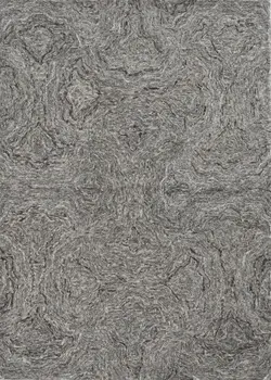5' X 7' Gray And Dark Gray Abstract Hand Tufted Area Rug