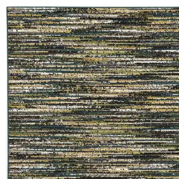 9' X 13' Black Brown and White Abstract Area Rug