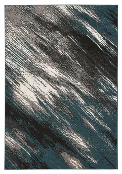 9' X 13' Blue and Gray Abstract Area Rug