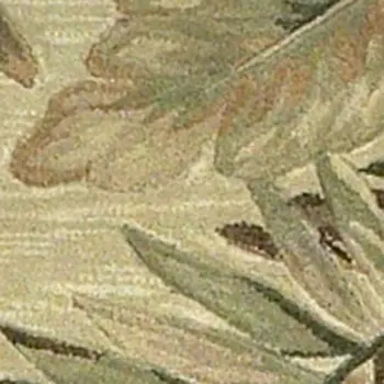 8' X 10' Ivory Green And Red Wool Tropical Botanical Hand Tufted Area Rug