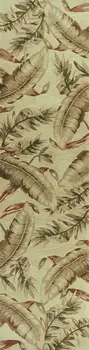 9' X 12' Ivory Hand Tufted Tropical Leaves Indoor Area Rug