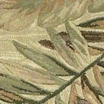 9' X 12' Ivory Hand Tufted Tropical Leaves Indoor Area Rug