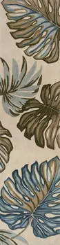 9' X 12' Ivory Hand Tufted Monstera Indoor Area Rug