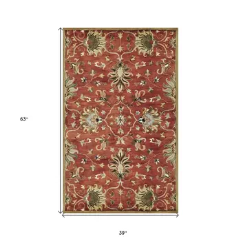 3' X 5' Sienna Medallion Vines Wool Rug