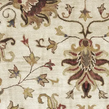 8' X 11' Champagne Wool Floral Hand Tufted Area Rug
