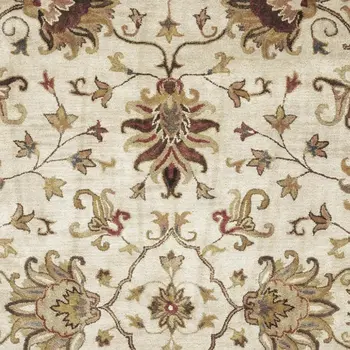 8' X 11' Champagne Wool Floral Hand Tufted Area Rug